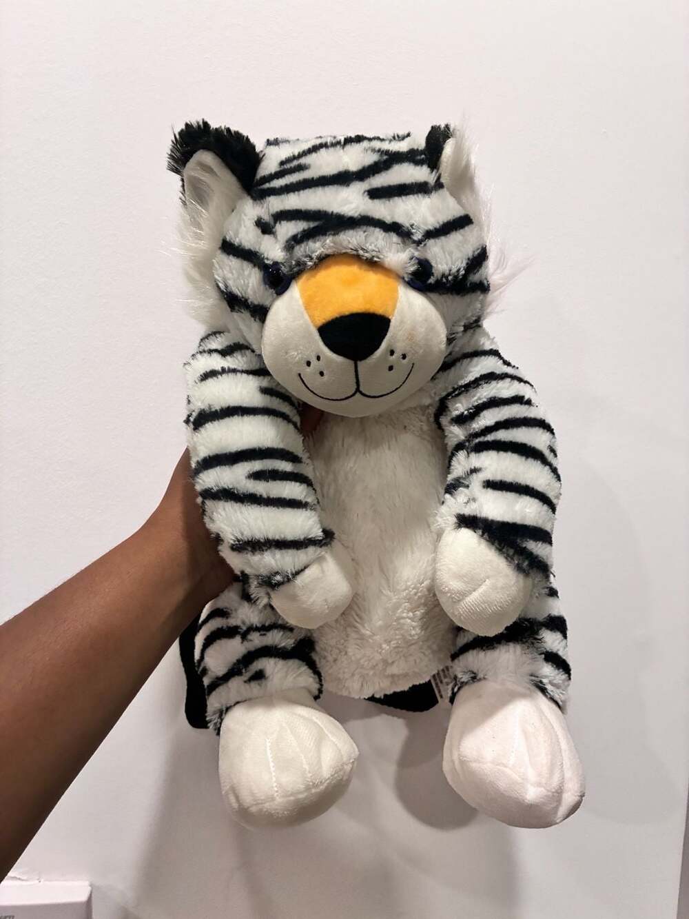 Critter Collection White Tiger Plush Backpack